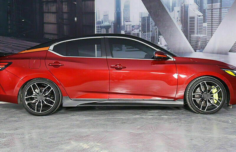 black Side Skirts Extension Spoiler Guard 2p for Nissan Sylphy Sentra 2020-2022