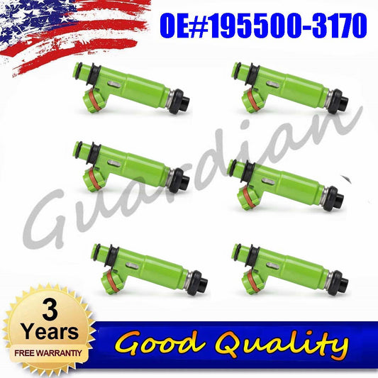 6X Fuel Injector 195500-3170 for Mazda Montero Sport 1997-2001 98 99 3.0L V6