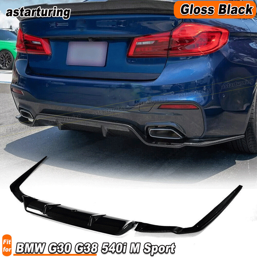 for BMW G30 G38 540i M Sport 17-20 Gloss Black Rear Bumper Diffuser Lip Spoiler