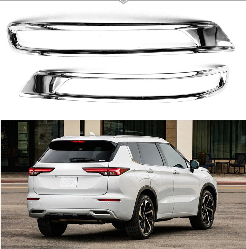 2Pcs Chrome Rear Bumper Fog Light Lamp Cover Trim for Mitsubishi Outlander 2022+