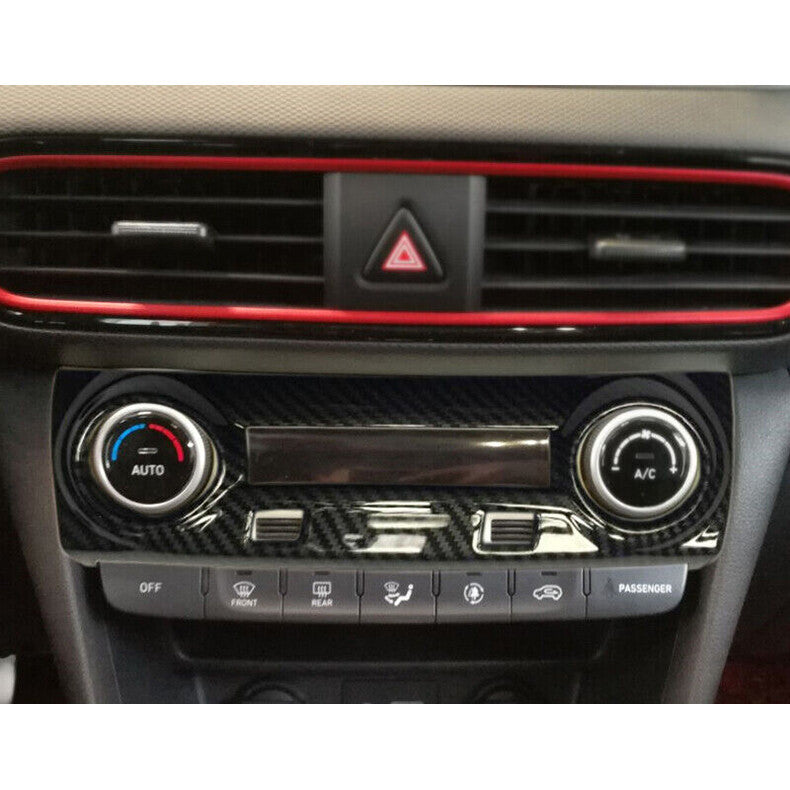 for Hyundai Kona 2018-2022 Carbon Fiber Car Central Console AC Switch Frame trim