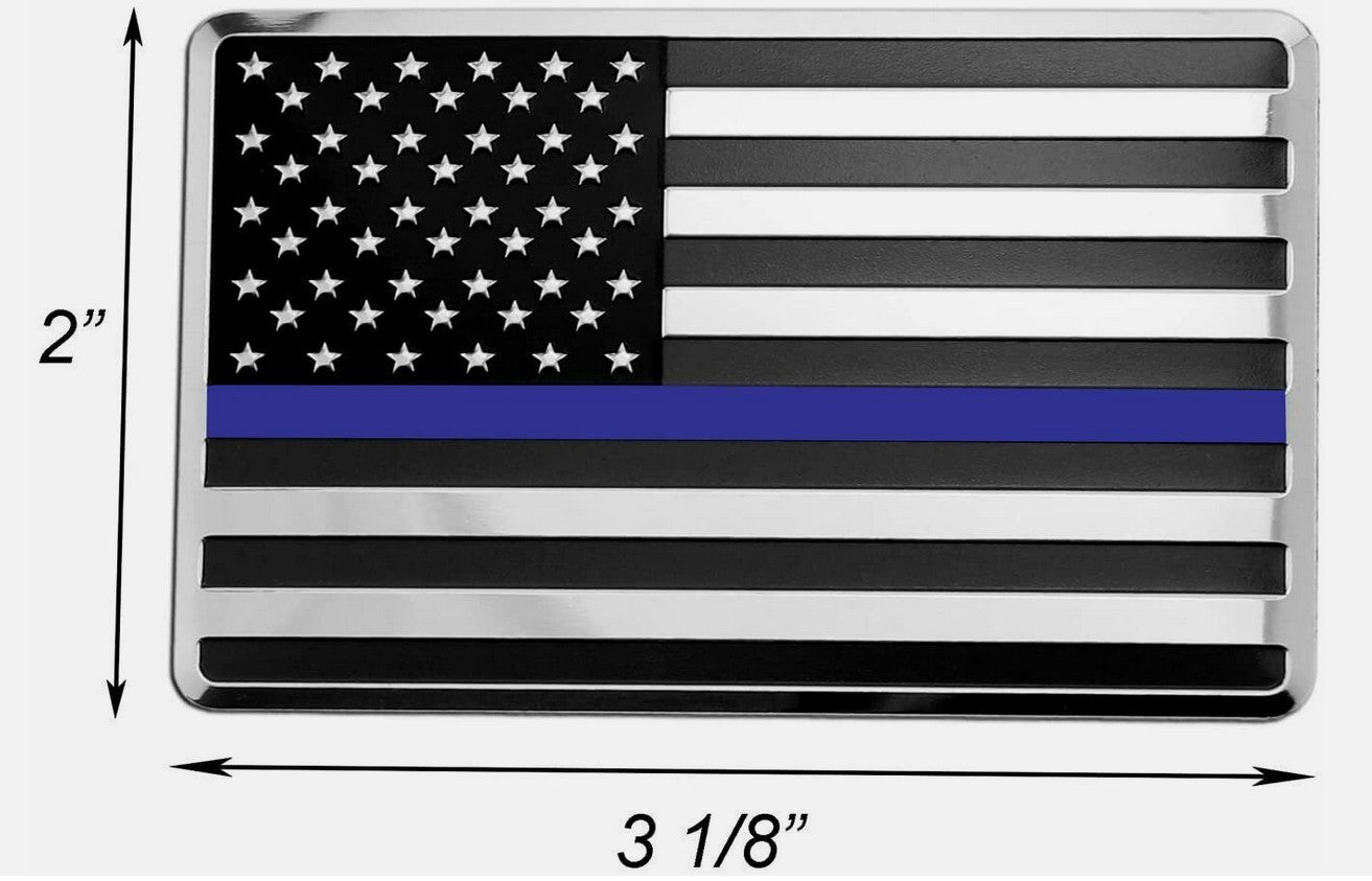 Car side fender rear trunk badge chrome black and blue American flag applicable to  for ford