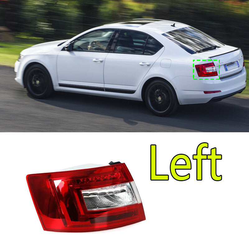 Left rear taillight housing/protective cover for Skoda Octavia 2015, 2016, and 2017 models.