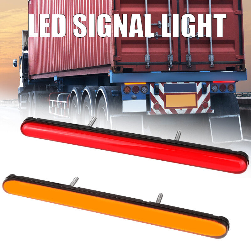 2X Red/Amber LED Truck Rear Brake Flowing Turn Signal Tail Light Strip DRL Lamp