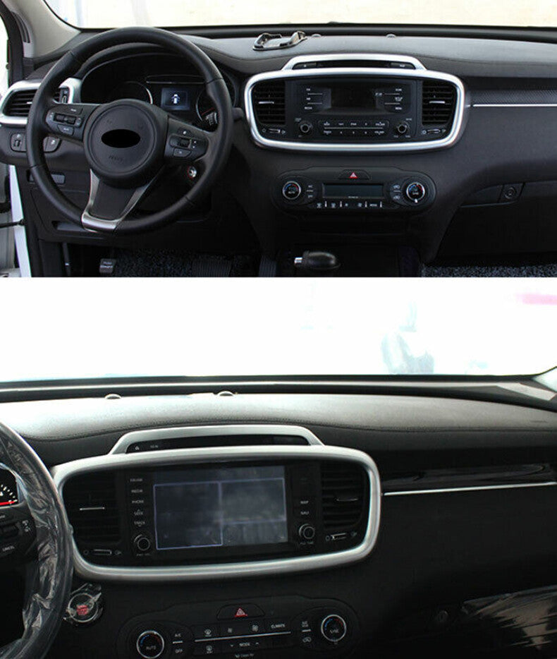 for Kia Sorento 2016-2020 Silver Central Console Navigation GPS Panel Trim Cover