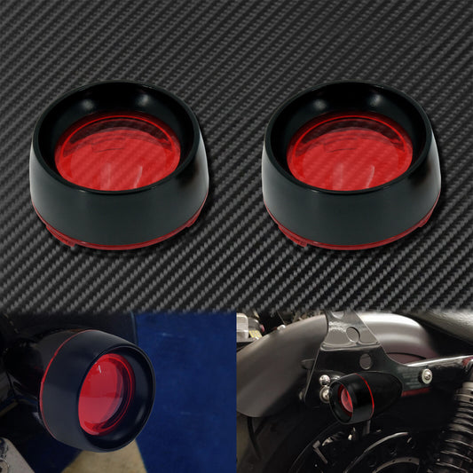 Gloss Red Trim Ring Bullet Turn Signal Lens Cover Fit for Harley Sportster Dyna