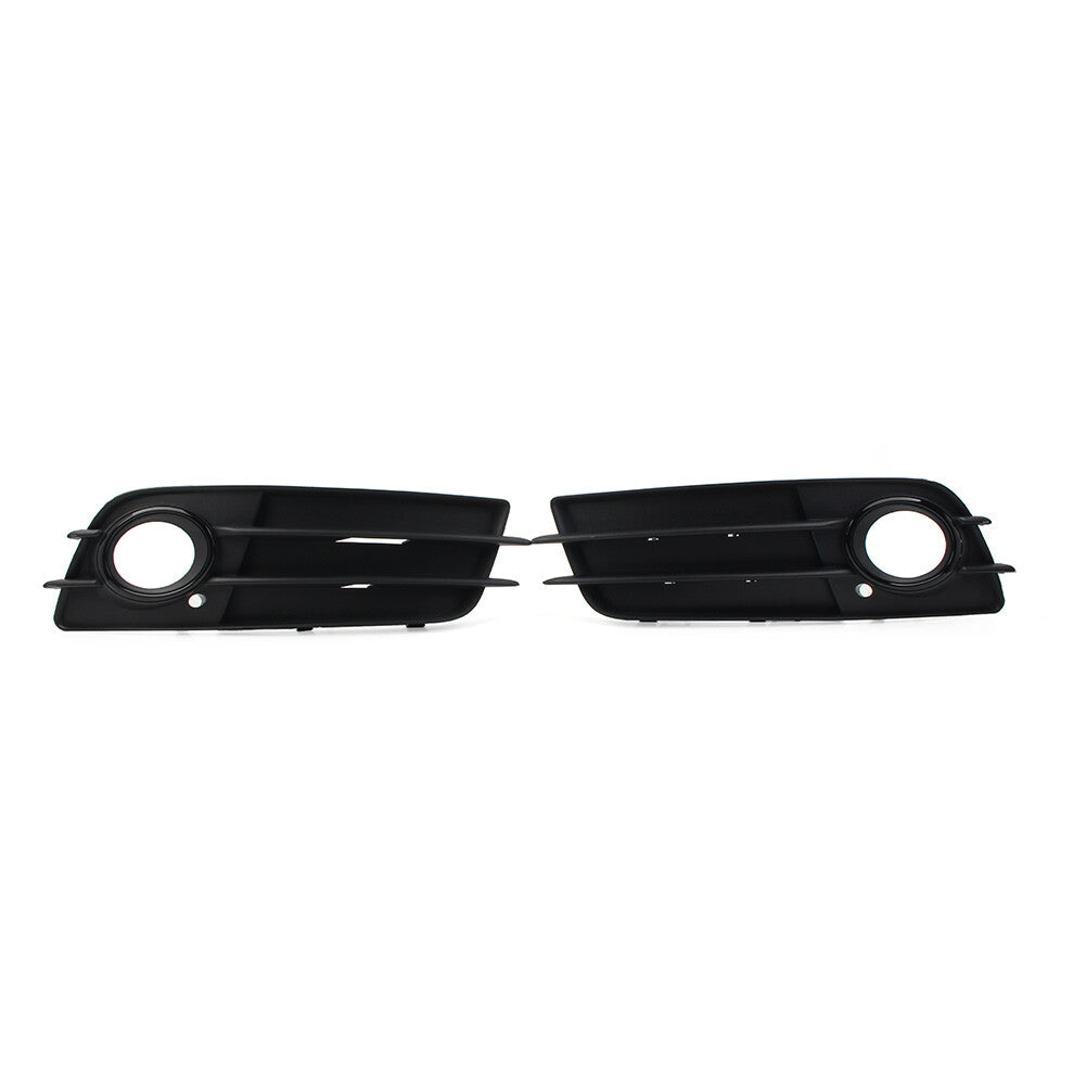 1 pair of black front bumper fog light grille protectors for Audi A4, B8, and S4 (2008-2012)