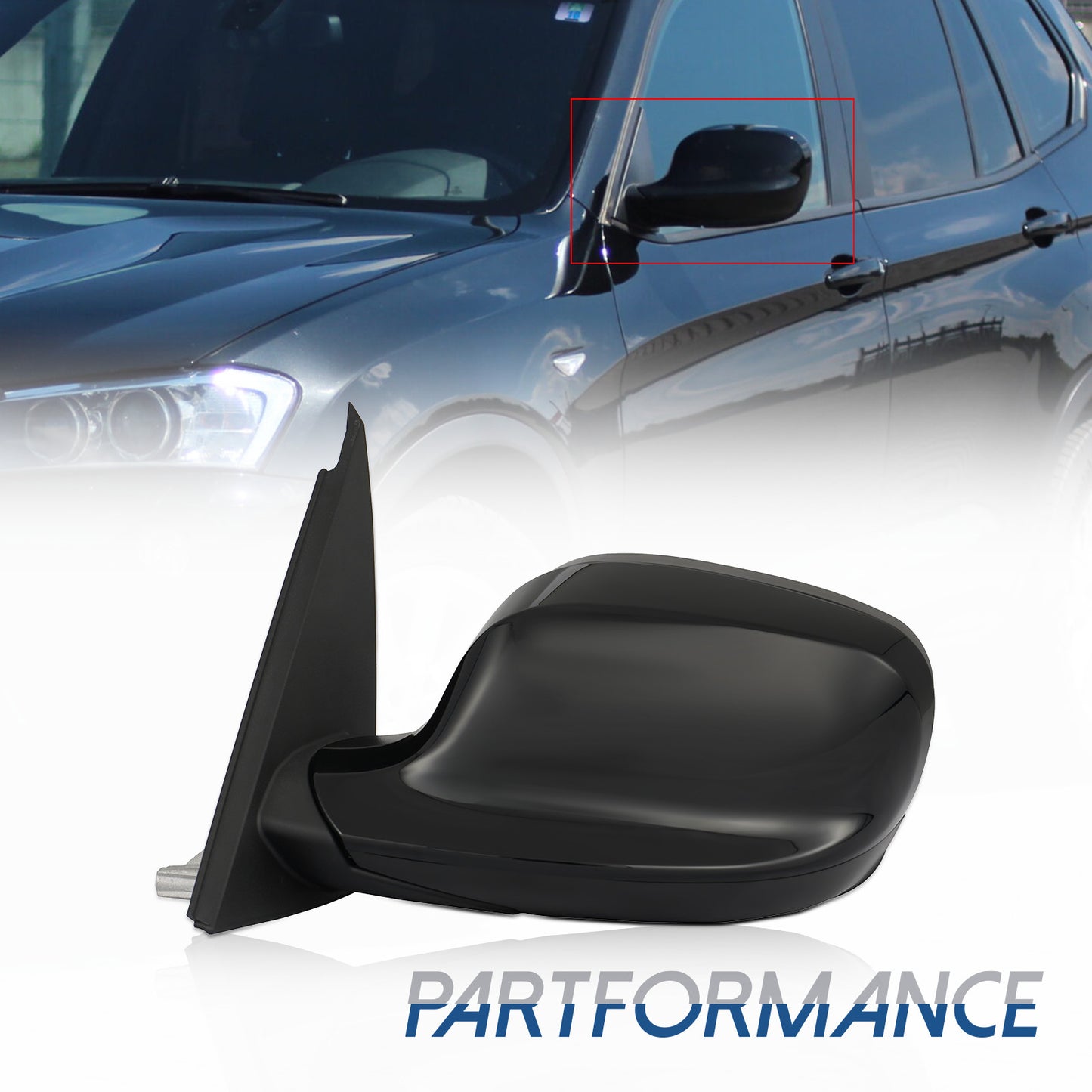 Applicable to 2011-2014 for BMW X3 heated mirror, black, left driver's side, power view LH