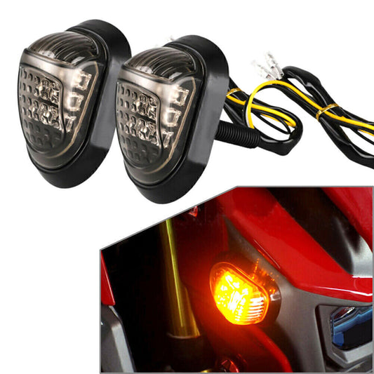 2pcs 9 LED Flush Mount Turn Signals Amber Indicators Lights Motor Universal Car
