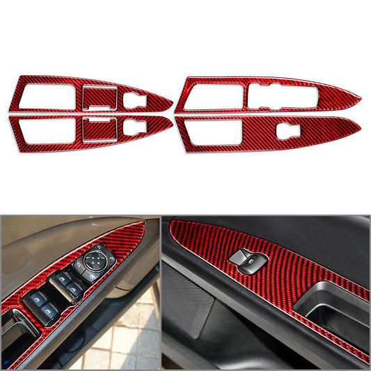 LHD 6 Pcs Window Lift Panel Switch Cover Trim Fit for Ford Mondeo 2013-2017
