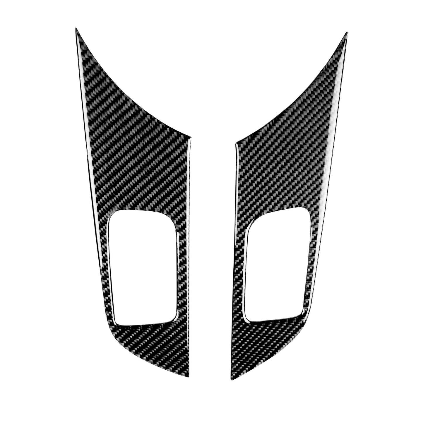 2Pcs Carbon Fiber Door Handle Panel Cover Trim for Mitsubishi Lancer 2008-2015
