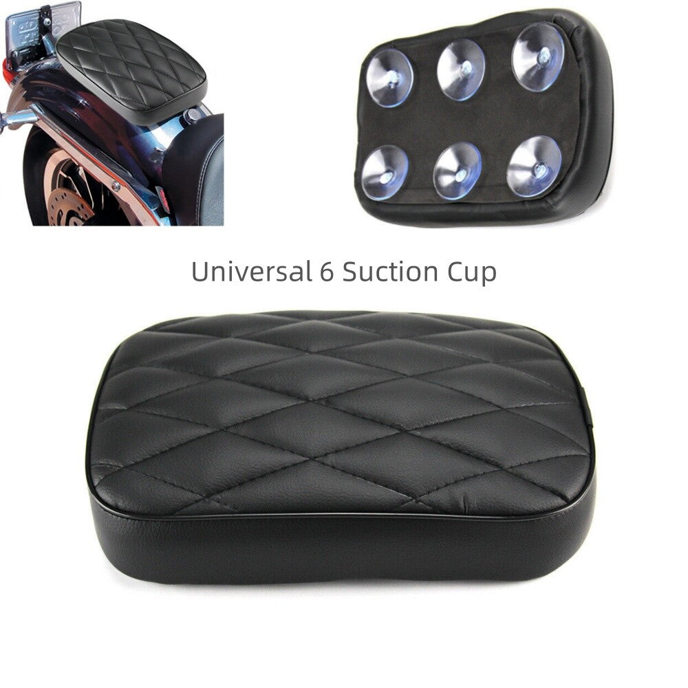 Universal Black 6 Suction Cup Rear Fender Passenger Pillion Pad for Seat for Harley