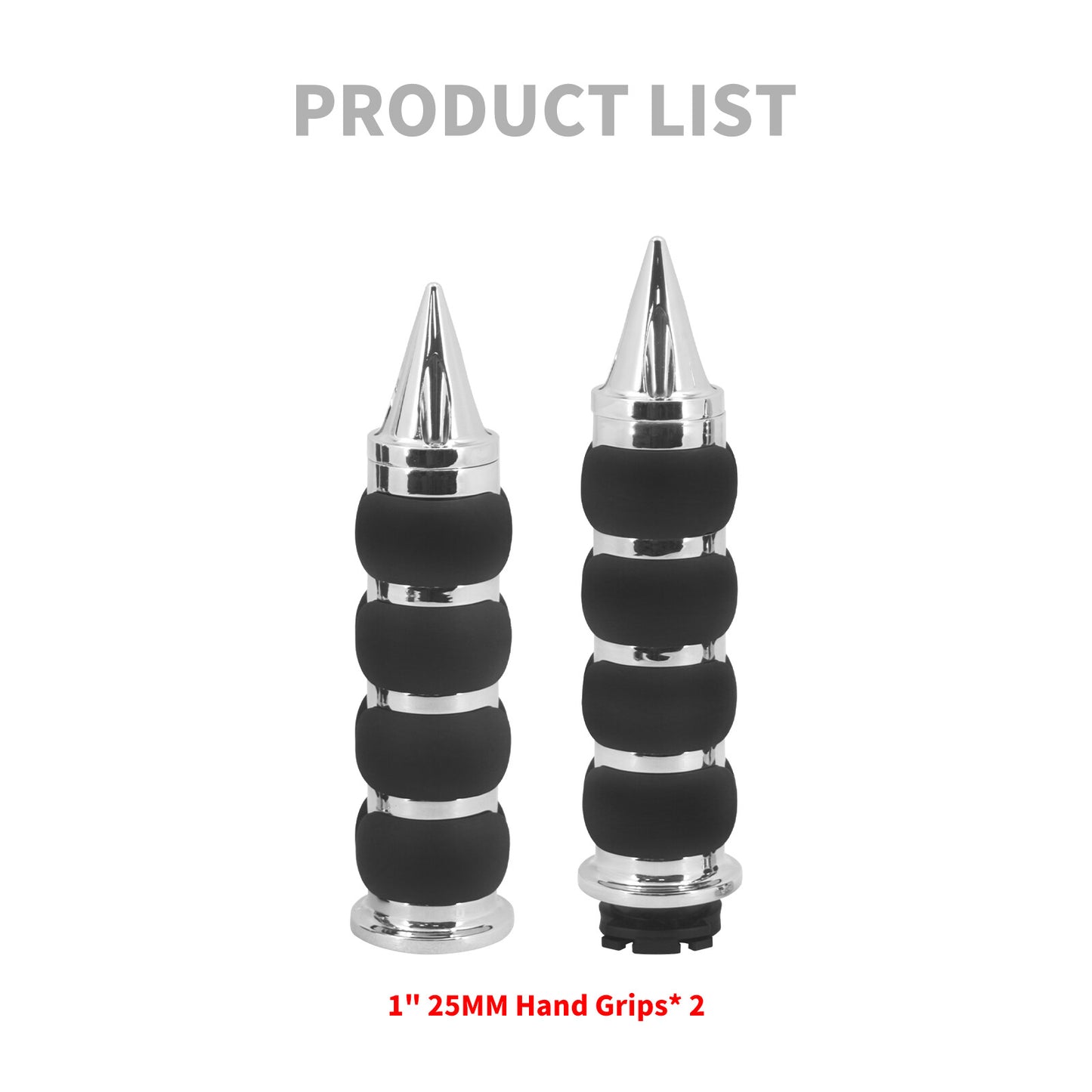1 Chrome Spike Handle Bar Hand Grips for Harley Sportster Dyna Softail Toruing