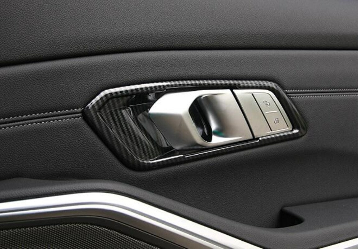 for BMW 3 Series G20 2019 2020 Carbon fiber Interior Door Handle bowl Panel trim