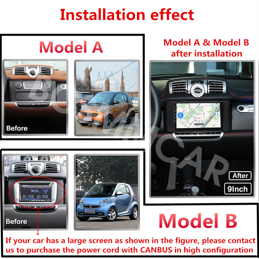 9 Car Radio Stereo Fit for Mercedes Benz for Smart Fortwo 2011-2014 WiFi RDS MP5 BT