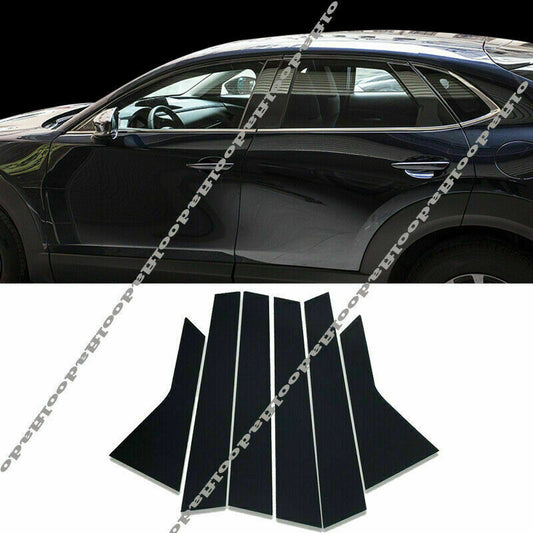 Glossy Black Pillar Trim for Mazda CX-30 2020-22 Door Cover Piano Mirror Post PC