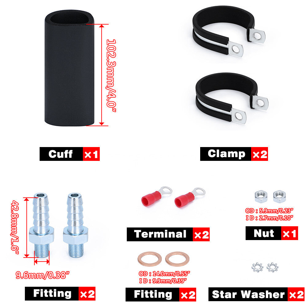 External Inline 255LPH 3/8 Fitting Mount Kit High Flow Pressure Fuel Pump GSL392
