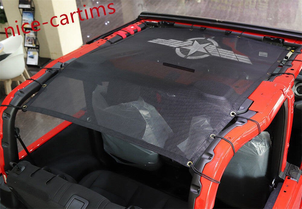 Sunshade Mesh Soft Top Cover UV Protection for Jeep for Wrangler JL 2Door 2018+ Wing