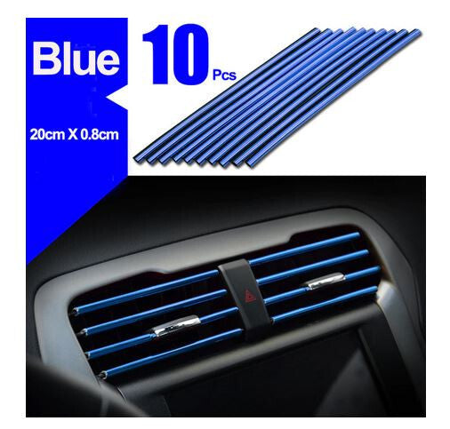 10-piece car air conditioning socket decorative molded trim strip in blue for Hyundai