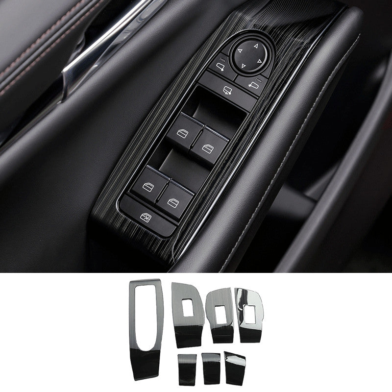 7P for Mazda 3 Axela 2019-22 Black Titanium Window Lift Panel Switch Cover Trim