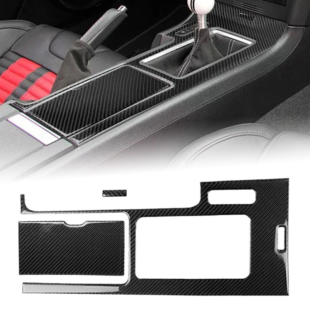 for Ford for Mustang 2009-2013 2010 Carbon Fiber Interior Gear Shift Box Panel Cover