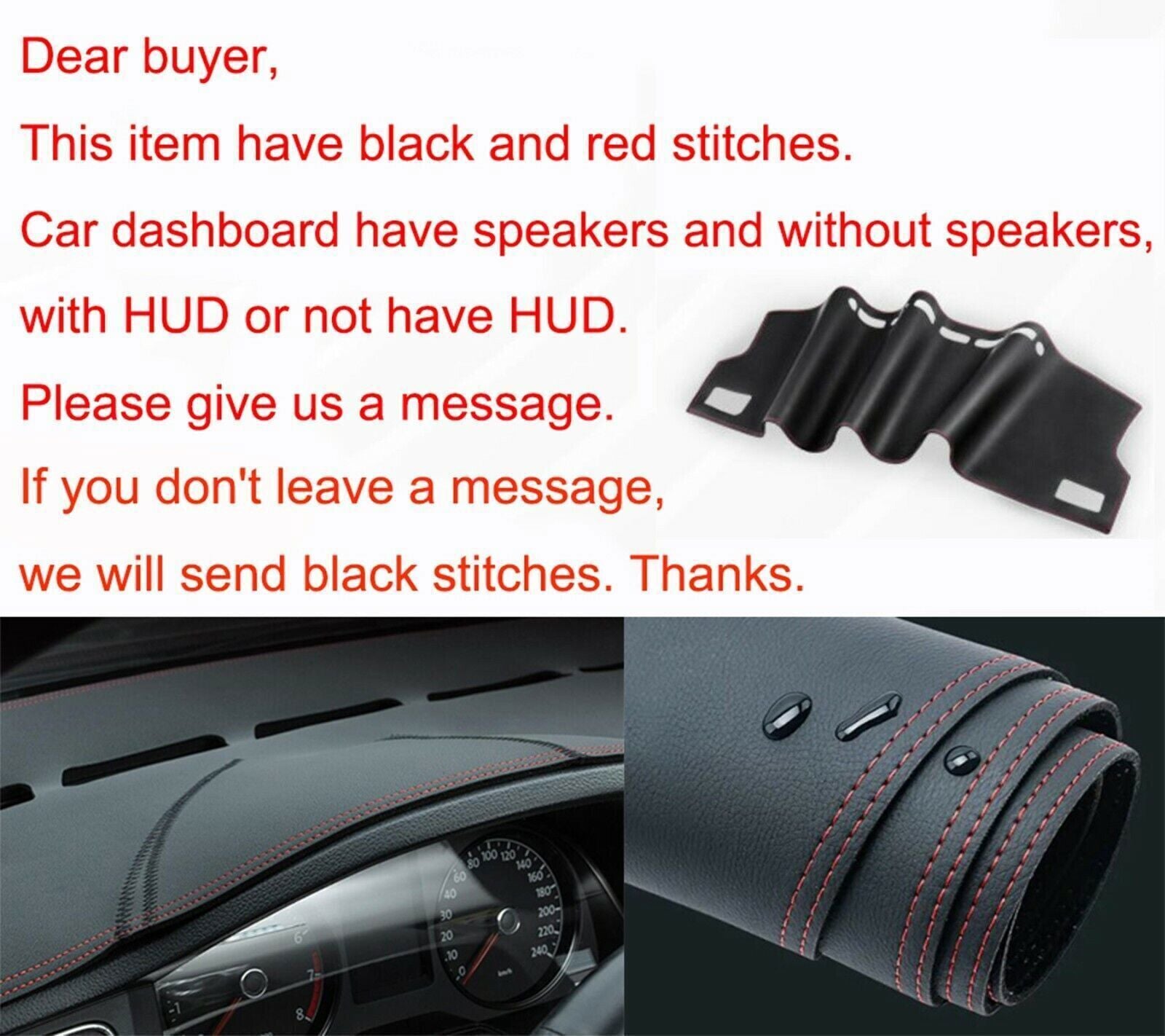 PU Leather Dashboard Dash Mat Non-slip DashMat Sun Shade for Peugeot 301 17-23