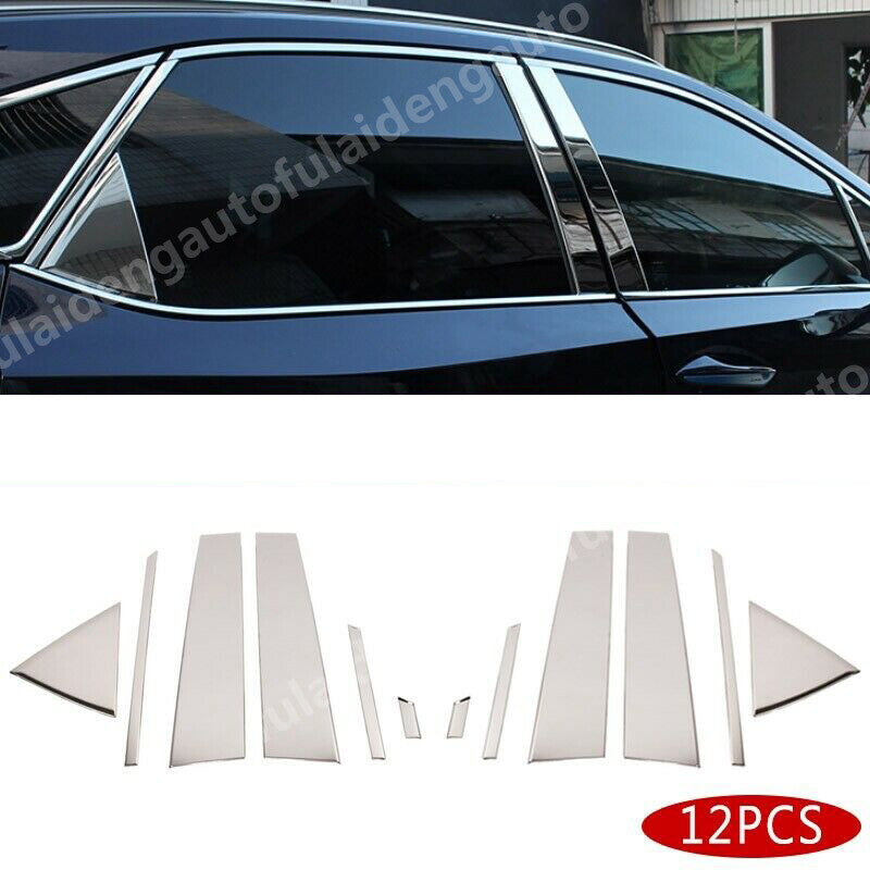 for Lexus RX350 RX450H 16-22 Stainless Side Door Window Pillars Post Cover Trim