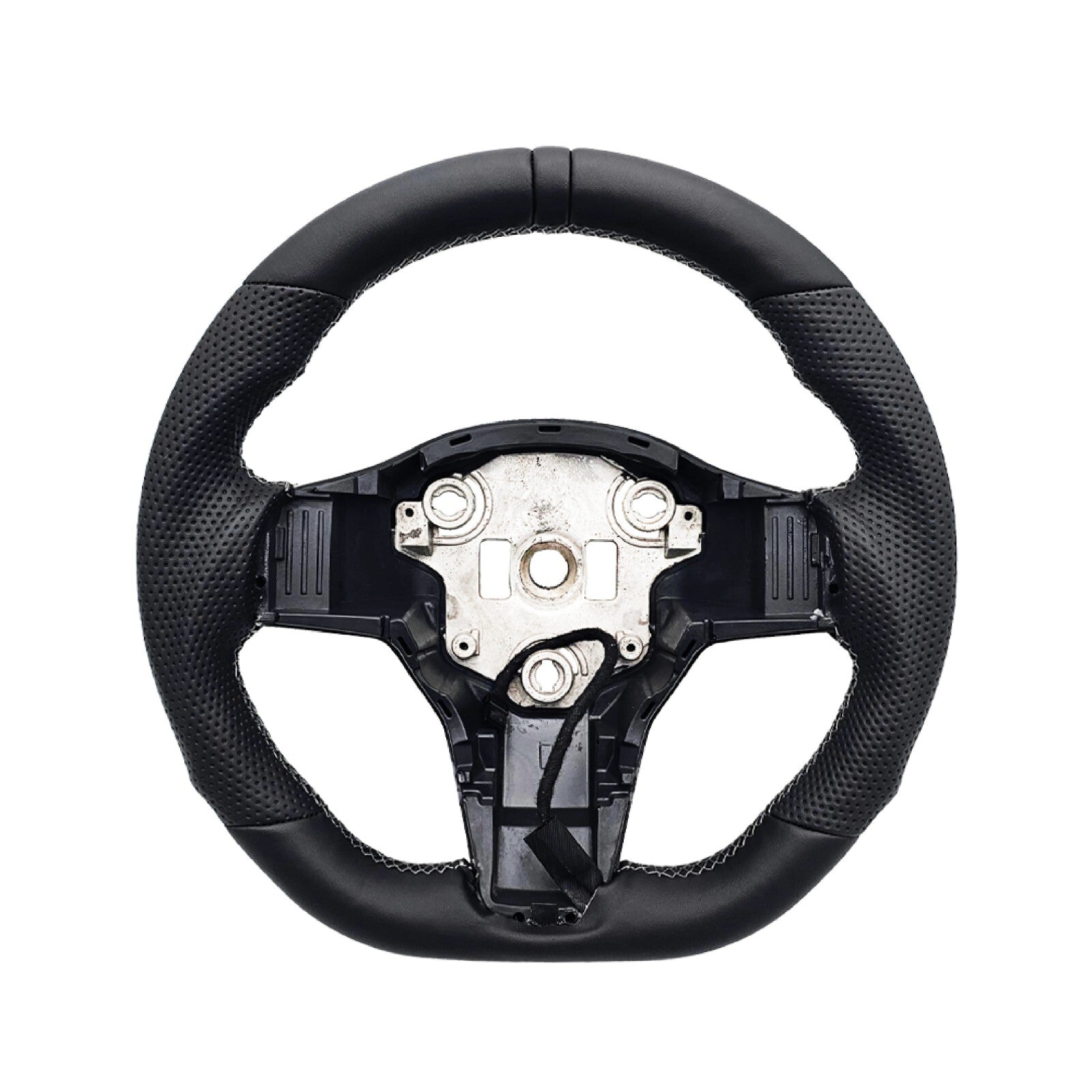 Black ring sports leather steering wheel for Tesla Model 3 for Model Y , heated.