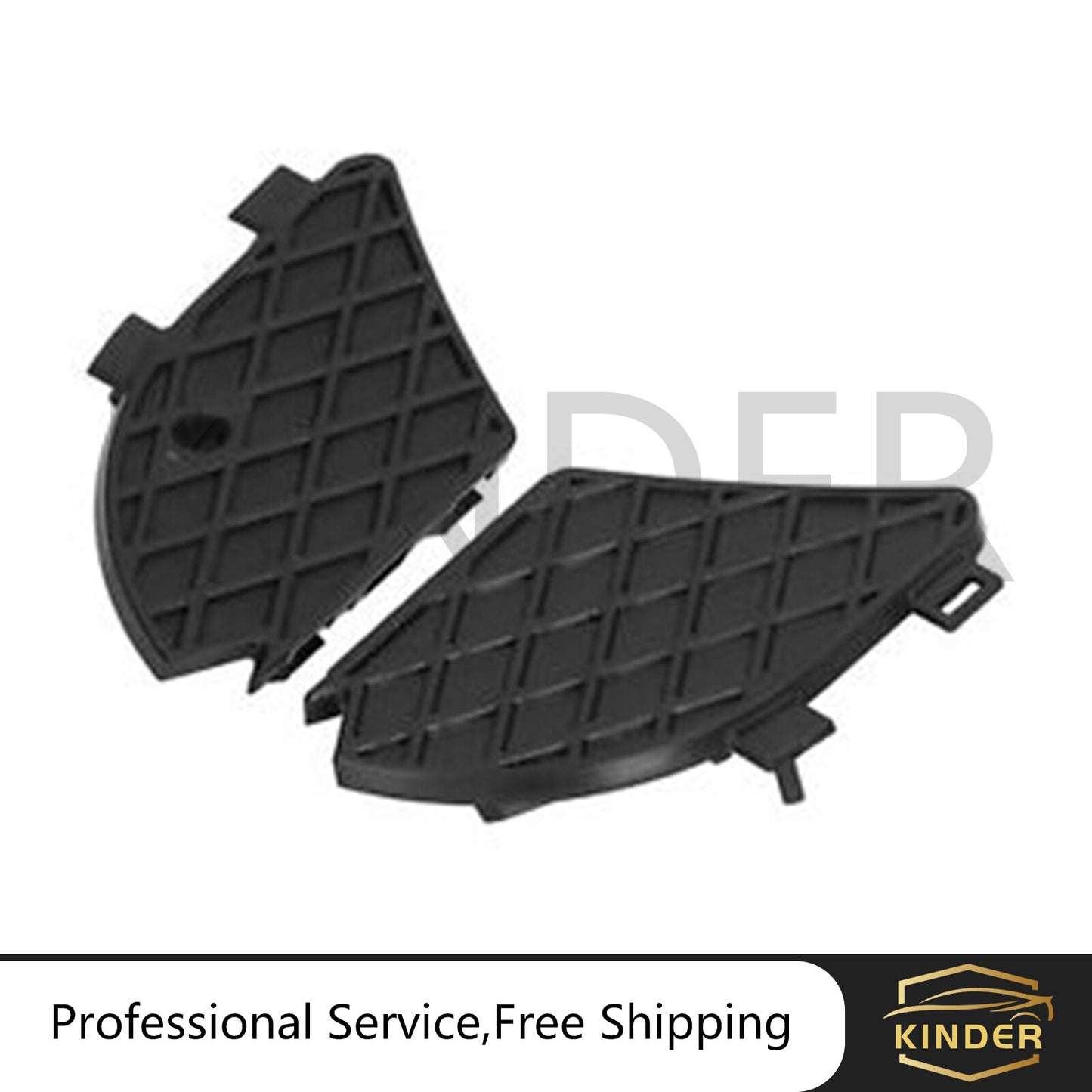 Pair Front Bumper Cover Grilles For W210 E320 2000-2003 E430 E55 AMG 2000-2002