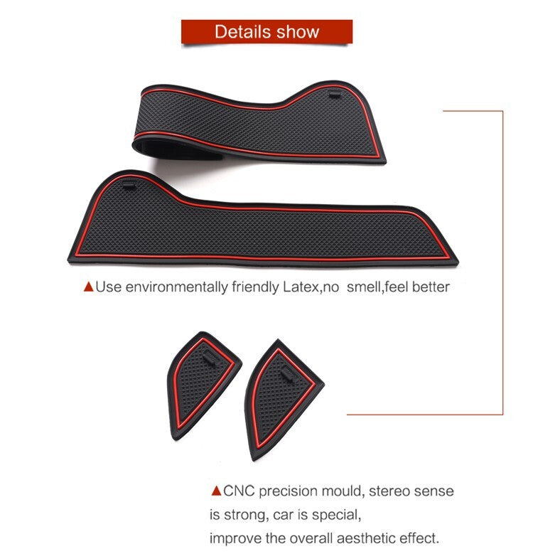 for Nissan Note E13 Anti-Slip Gate Slot Cup Mat Door Groove Pad Coasters BLACK