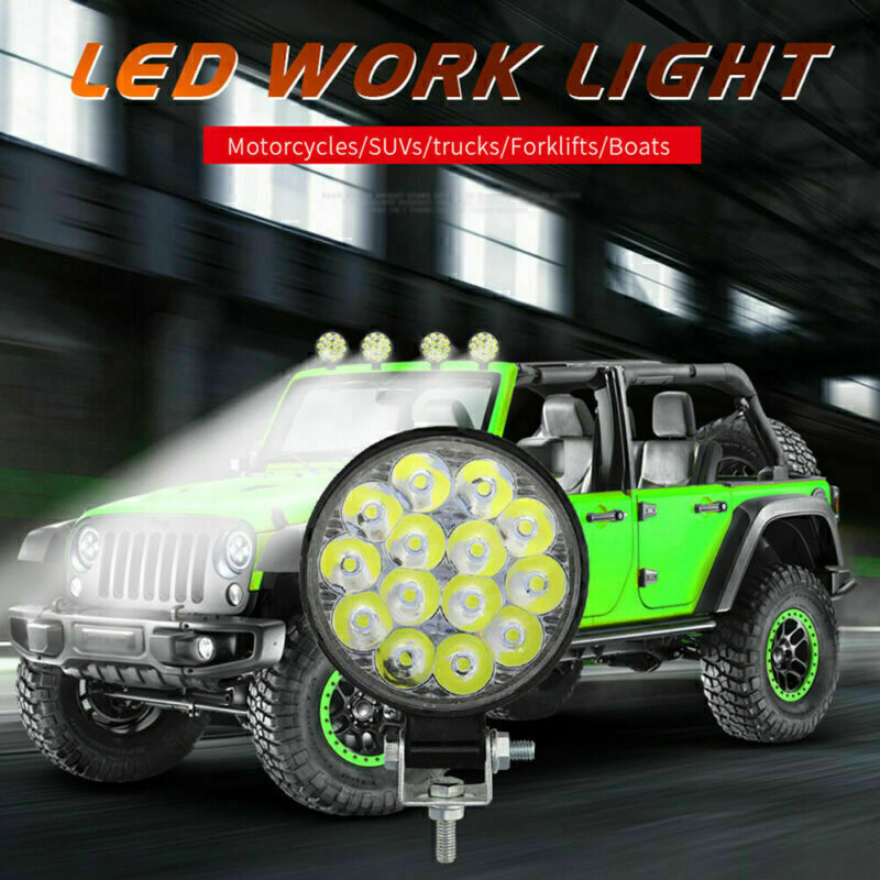 4PCS Round LED Work Light SPOT Lights For Truck Off Road Tractor ATV 12V 24V 42W