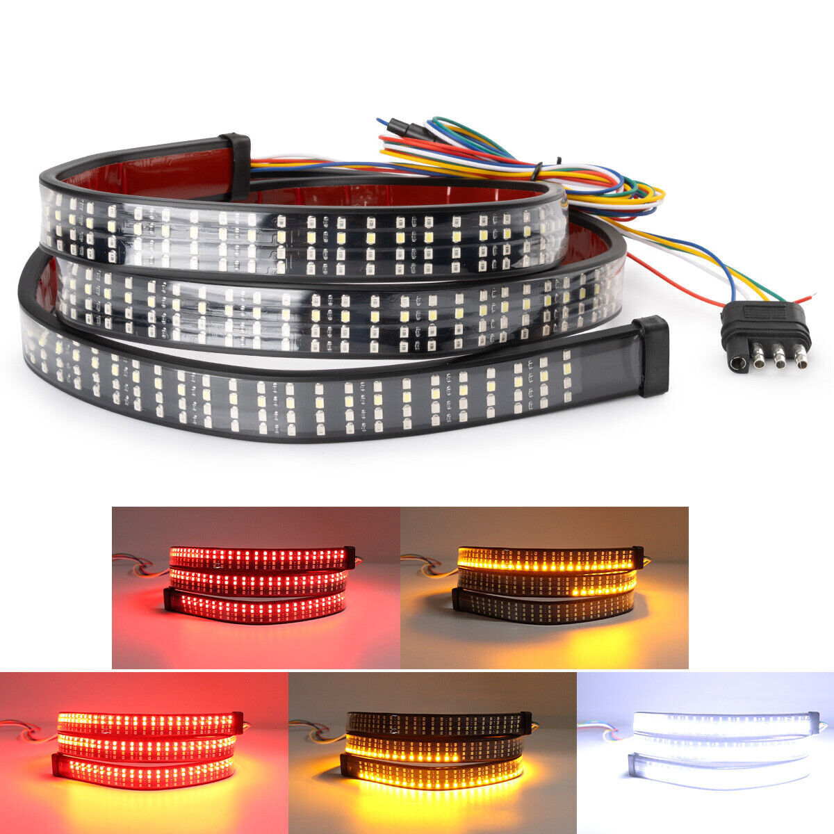 60 Truck Tailgate LED Light Bar Sequential Signal Brake Reverse Stop Tail Strip