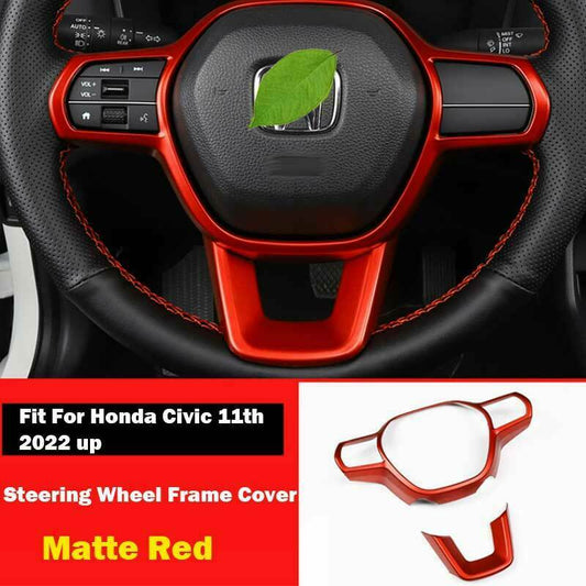Matte Red Interior Steering Wheel Button Cover Trim for Honda New for Civic 11th2022