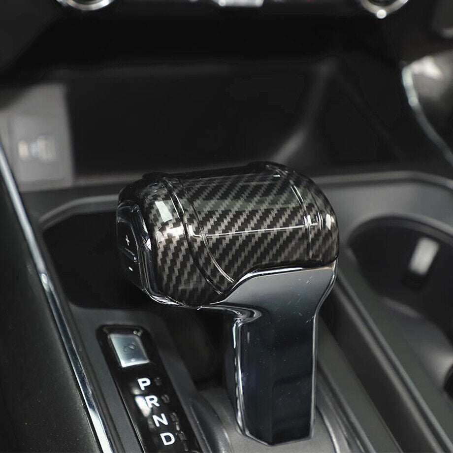 For 2021-2023  for ford  F150 F-150 ABS Carbon Fiber Style Shift Button Cover Trim