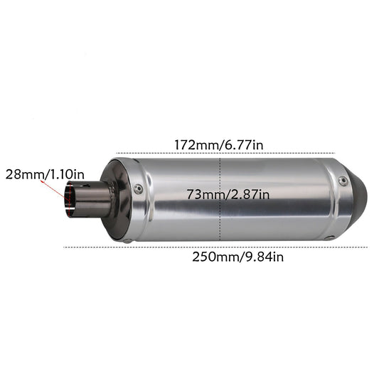 28mm exhaust muffler suitable for Apollo SSR all-terrain vehicles, for Honda CRF50 110cc 125cc four-wheel drive bikes