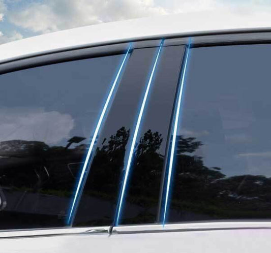 Glossy Black PC Car Window BC Pillar Panel Cover Trim for Kia Forte K3 2019-2024