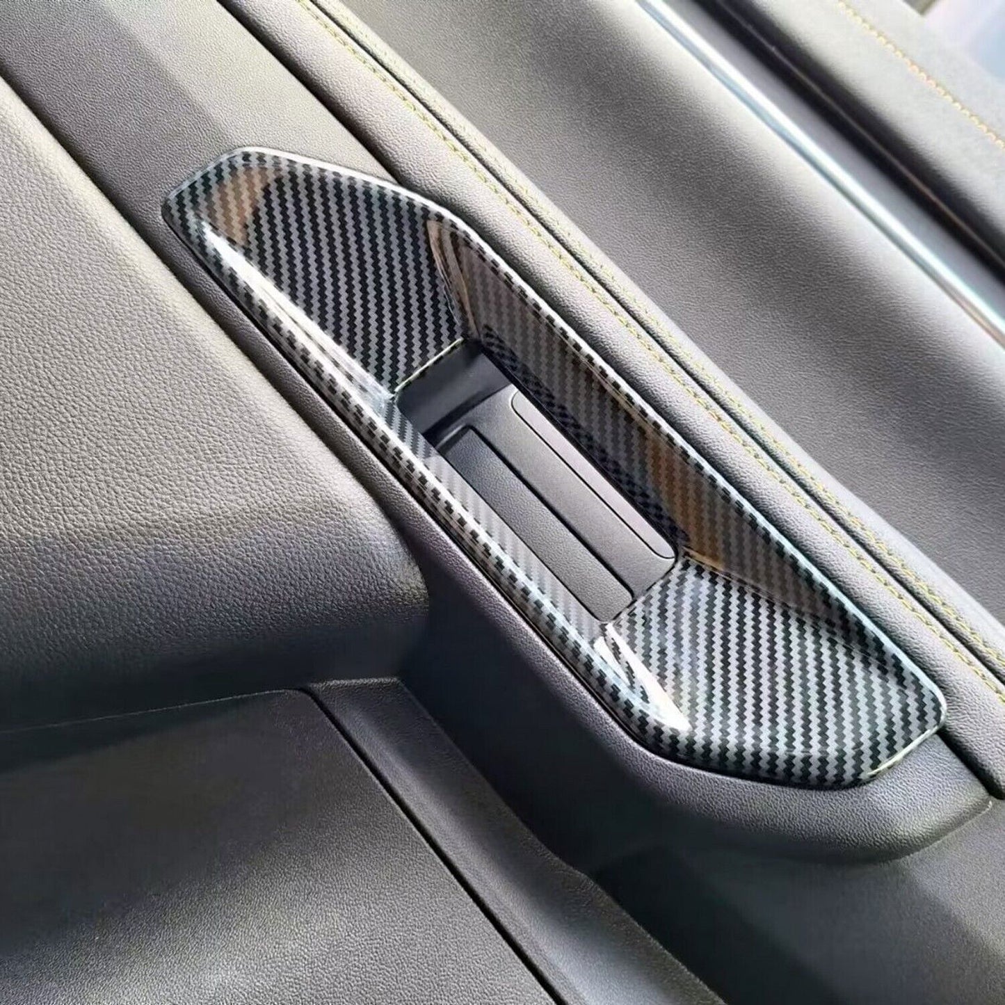 for Ford Ranger 24-2025 Carbon Fiber Interior Side Door Armrest Panel Cover Trim