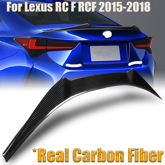 Rear Trunk Spoiler High kick Wing Lip REAL CARBON for Lexus RC F RCF 2015-2018