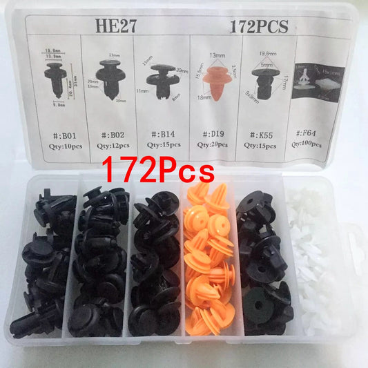172Pcs Car Door Push Pin Rivet Trim Clips Panel Moulding Assortment for Honda
