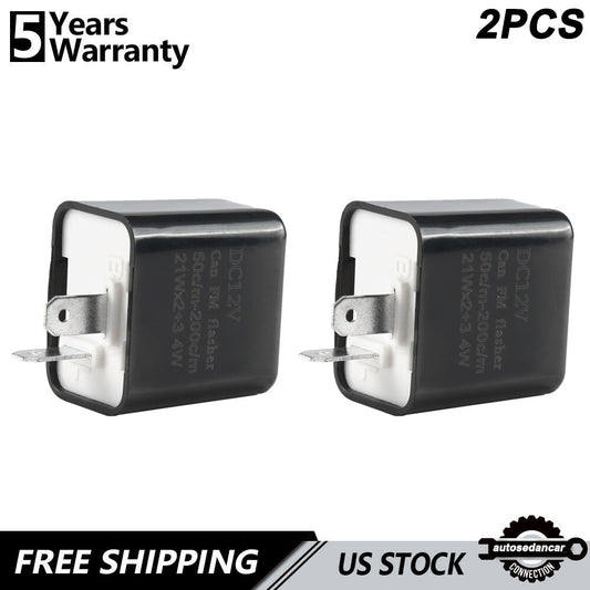 2x Adjustable LED Flasher Relay Turn Signal Blinker Light Fits Motorcycle 2Pin