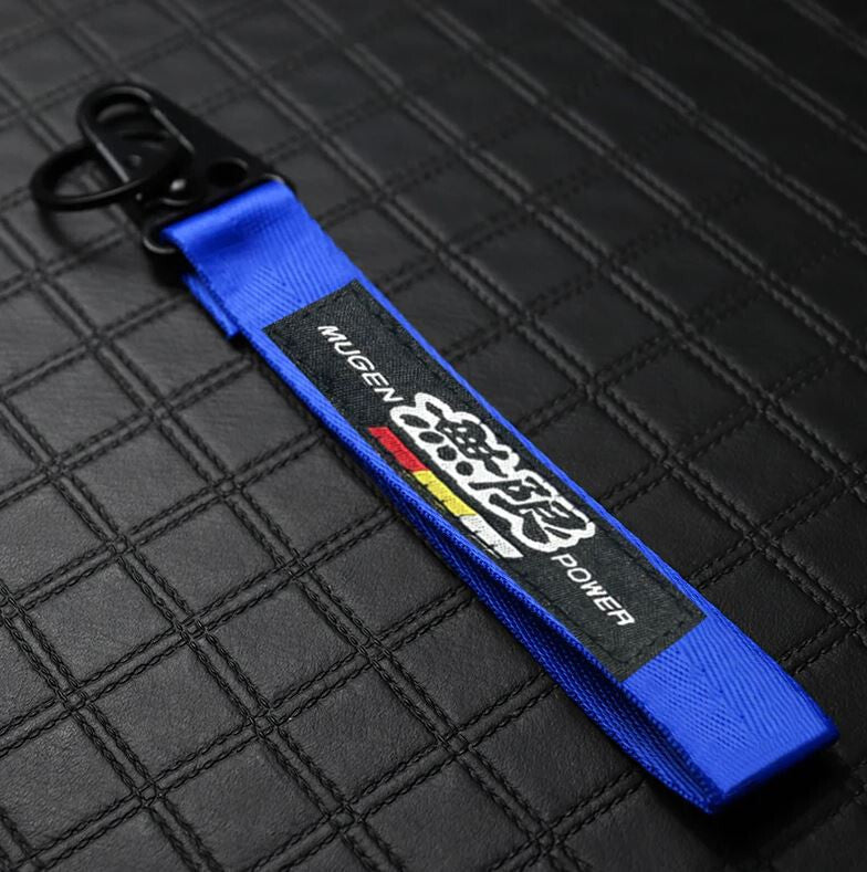Car keychain metal key ring badge lanyard blue and black Mugan suitable for Toyota