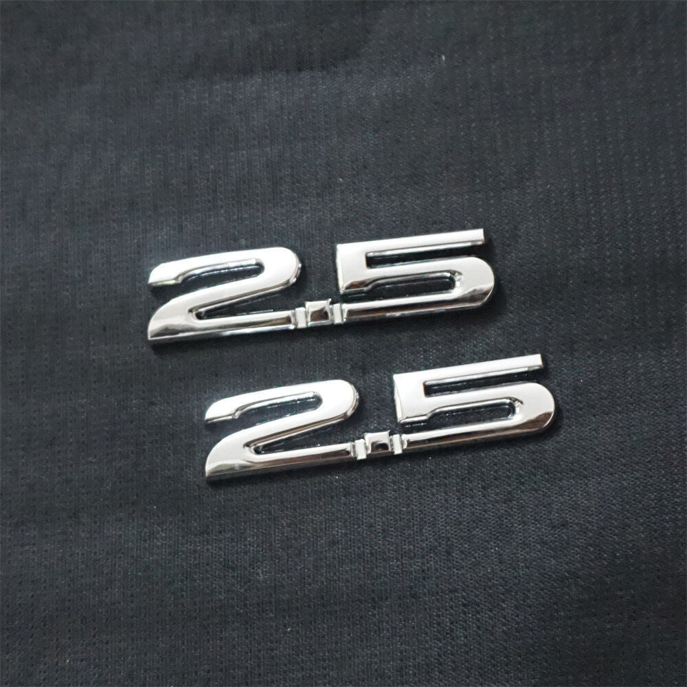2x Silver Chrome 2.5 Metal Emblem Decal Sticker Badge Racing AWD 3D Fast Limited