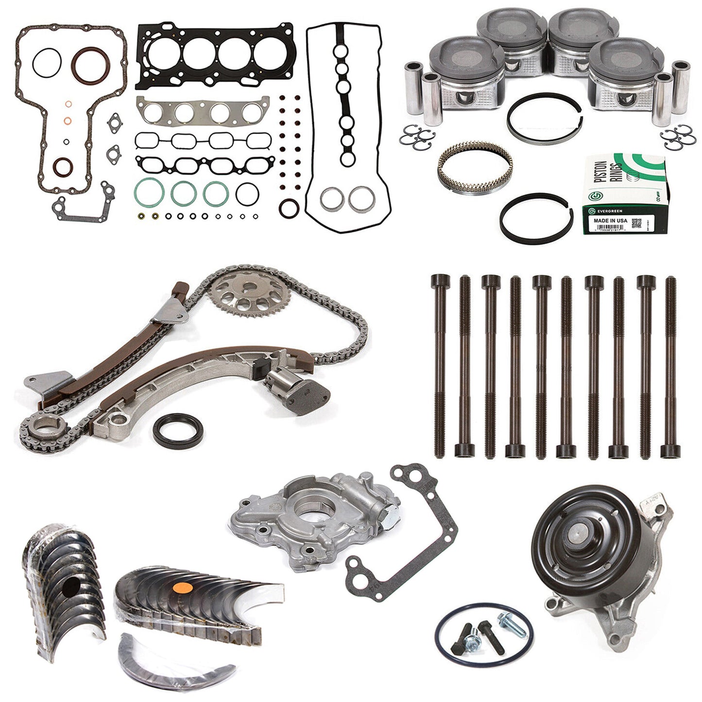 Engine Rebuild Kit Fit 2000-08 for Toyota Celica GT for Corolla MR2 for Chevrolet 1.8L 1ZZFE