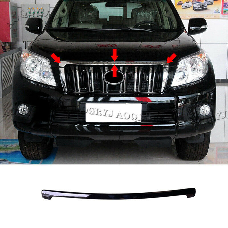 Piano black Front Grill Grille Engine Hood Cover Trim for TOYOTA PRADO 2010-2013
