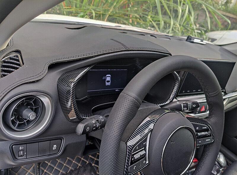 for Kia Forte K3 2019-2023 Carbon Fiber Dash Instrument Speedometer Panel Frame