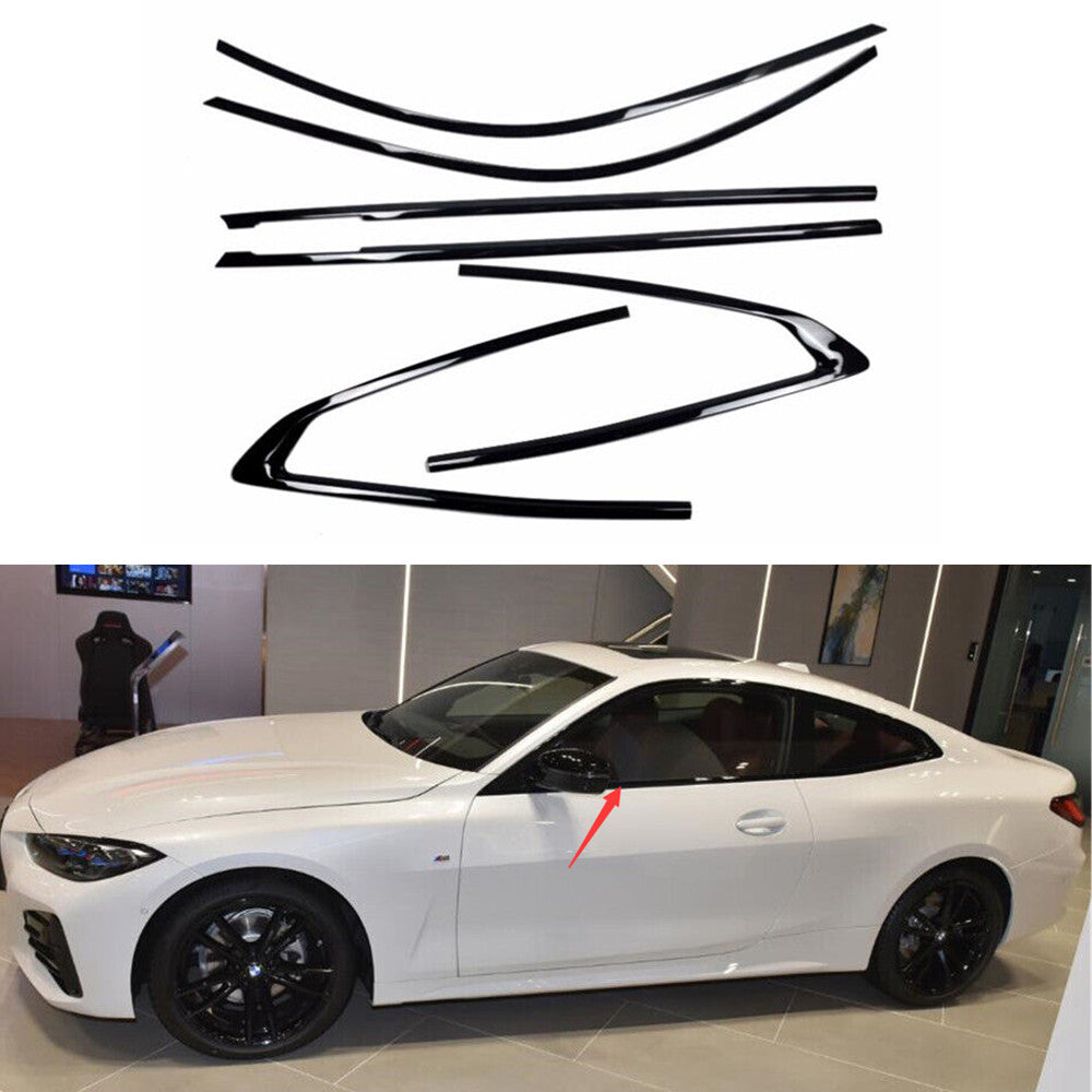 Black for BMW 4 Series G22 G23 2-Door 2021-24 Car Accessories Window Strip Cover