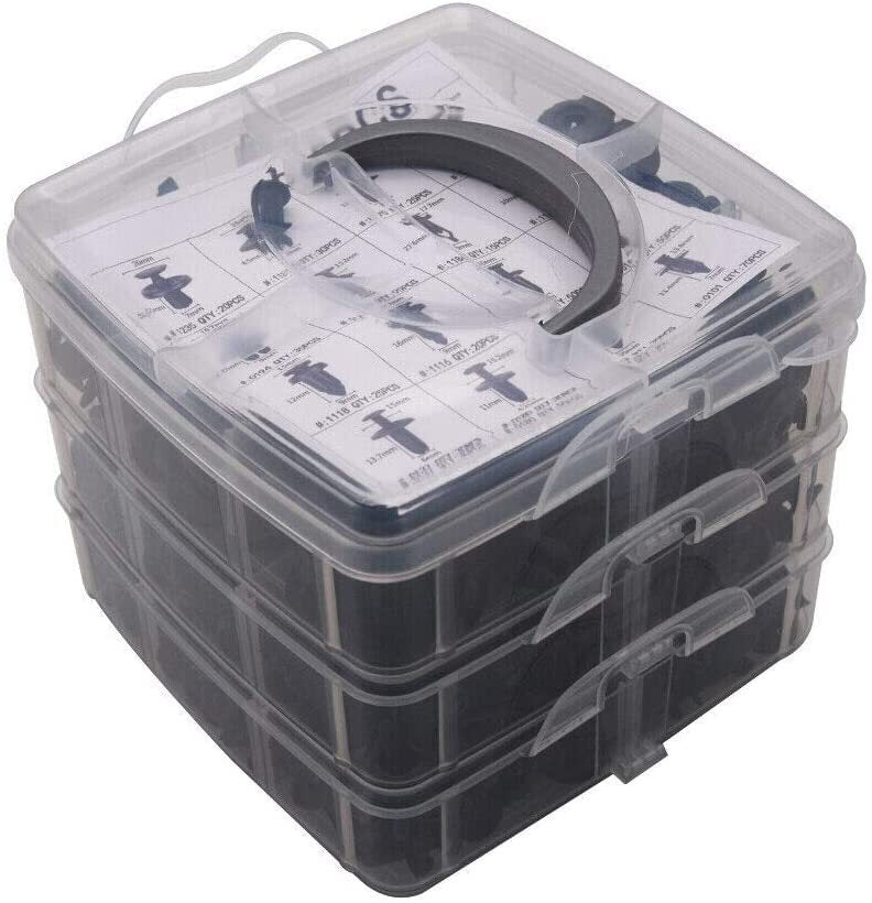 650-piece pack of automotive plastic retainer clips and automotive body panel tool clips for GM for Toyota