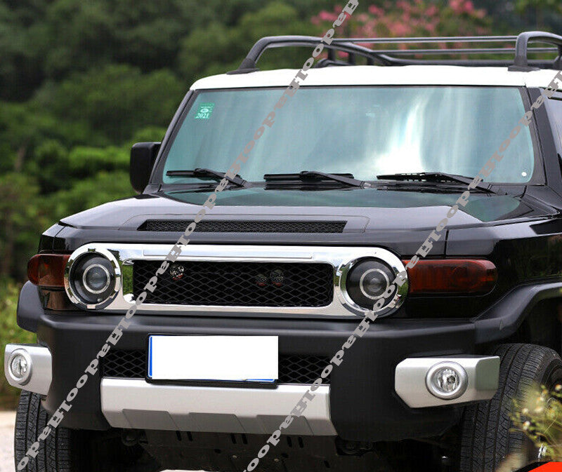 for Toyota FJ Cruiser 2007-2021 Chrome Front Center Hood Grille Grill Cover Trim