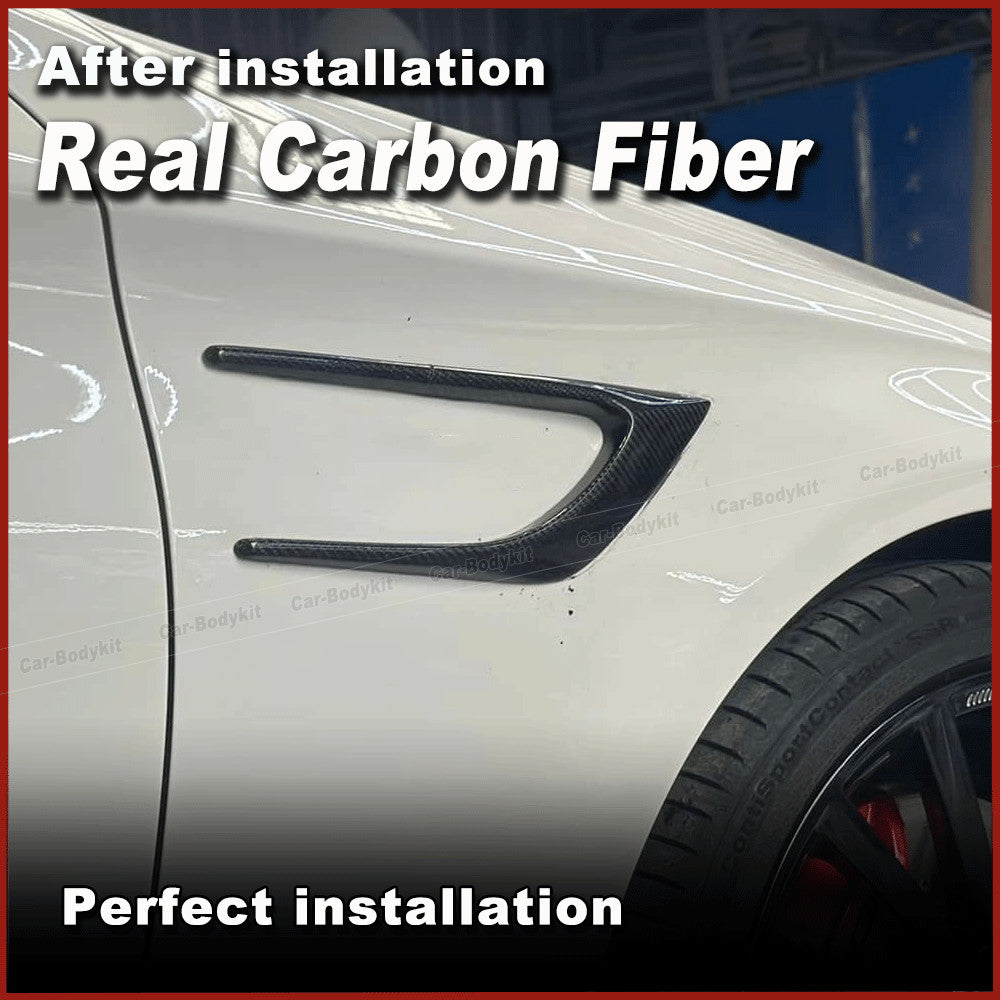 REAL Carbon Front Side Fender Fin Vents for Mercedes-Benz C205 C63 AMG 2015-2021