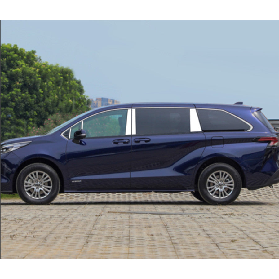 Chrome Pillar Posts for Toyota for Sienna 21-23 10pc Set Door Trim Mirror Cover Kit